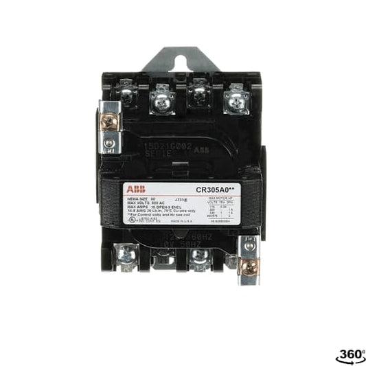 CR305A003 General Electric 300-Line Contactor 3 pole 3 phase 600V 10A 230V coil - Essential Electric Supply