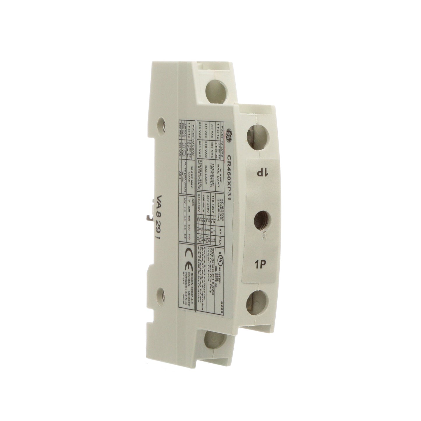 General Electric CR460XP31 Contactor And Motor Starter Auxiliary | 1P CR460 Series