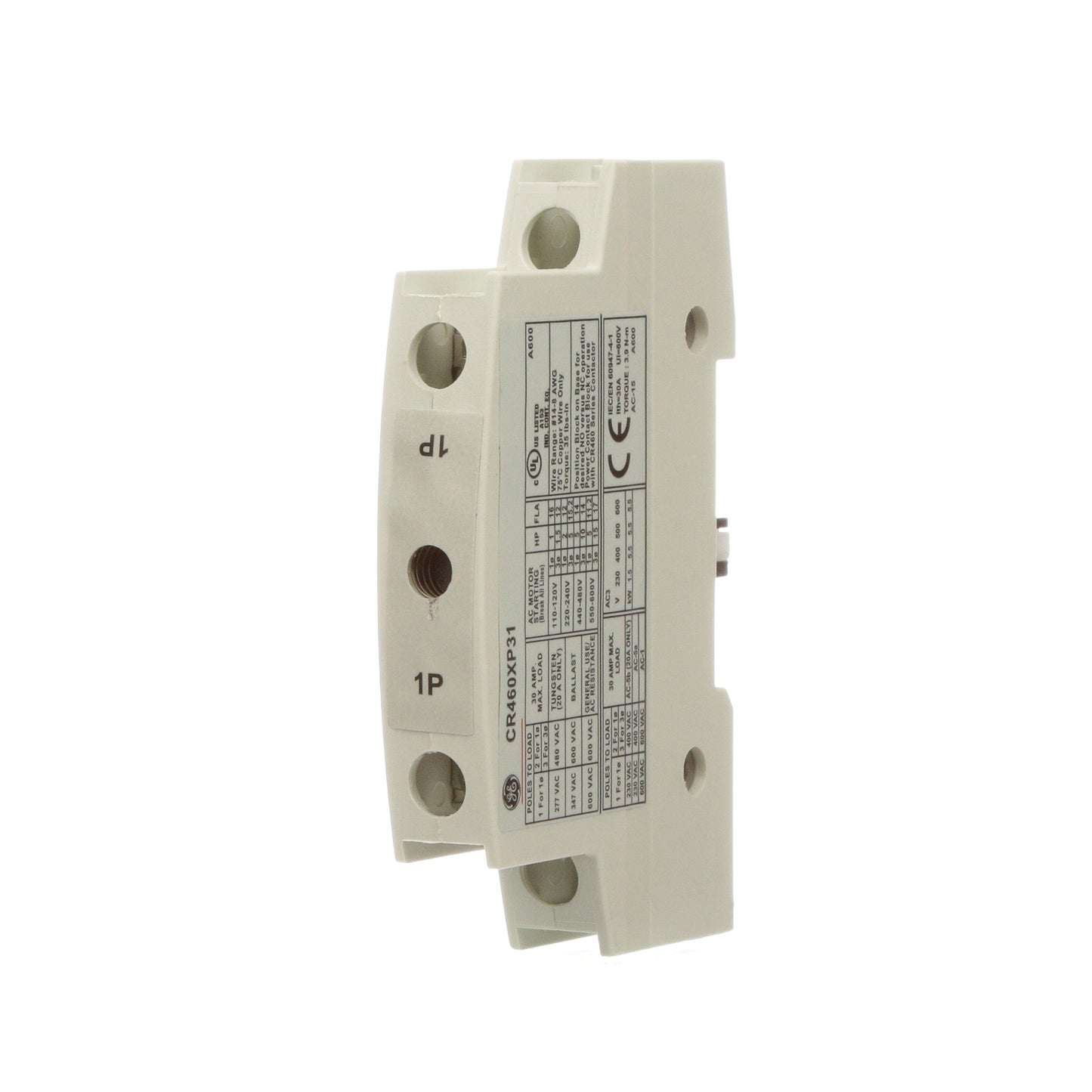 General Electric CR460XP31 Contactor And Motor Starter Auxiliary | 1P CR460 Series