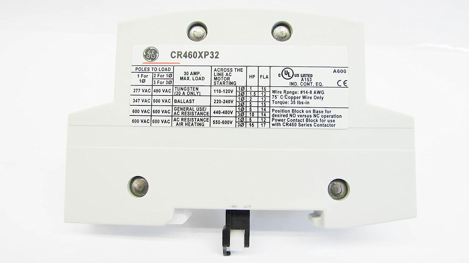 CR460XP32 General Electric CR460 Series Contactor And Motor Starter Auxiliaries - Essential Electric Supply