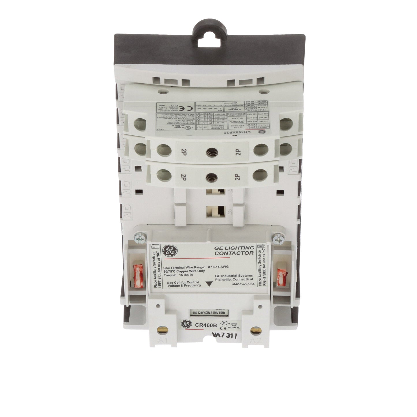 General Electric CR463L40AJA Contactor | 4 pole 3 phase 600V 30A 110V coil CR460 Series