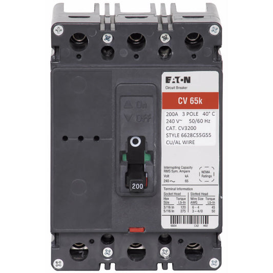 Cutler Hammer CV3175X Circuit Breaker | 240V 175A 3P 65kA@240V Bolt-On CV Series