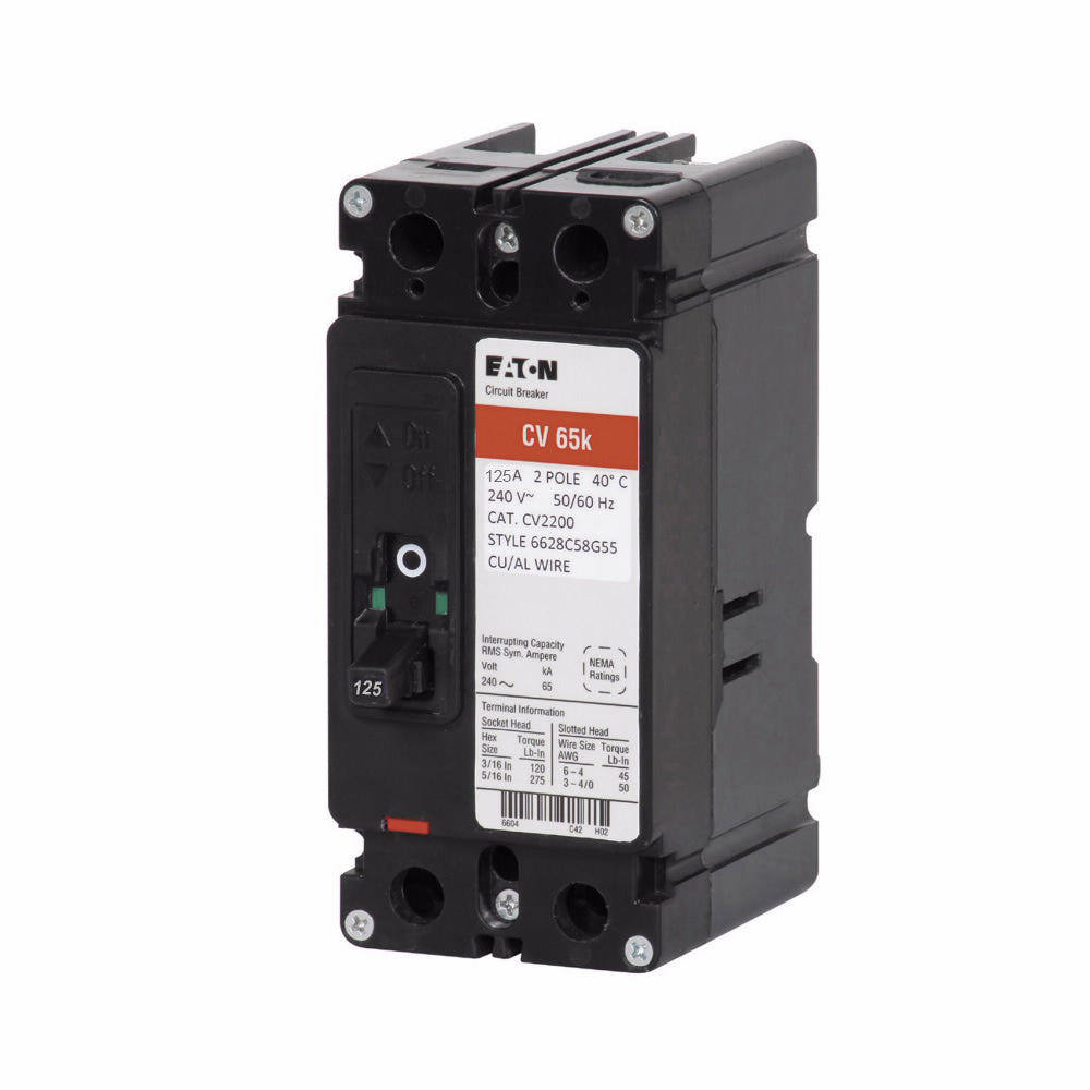 Cutler Hammer CVS2125XMM Circuit Breaker | 240V 125A 2P 25kA@240V Bolt-On CVS Series