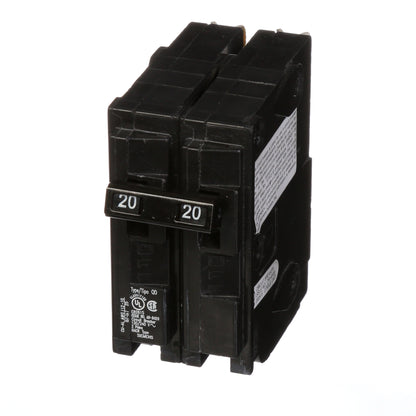 Siemens D220 Circuit Breaker | 240V 20A 2P 10kA Plug-In QD Series