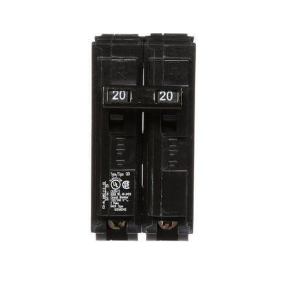 Siemens D220 Circuit Breaker | 240V 20A 2P 10kA Plug-In QD Series