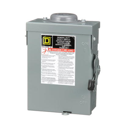 Square D D221NRB Disconnect Switch | 240V AC 30A 1 Phase 2 Pole Fusible NEMA 3R Series E