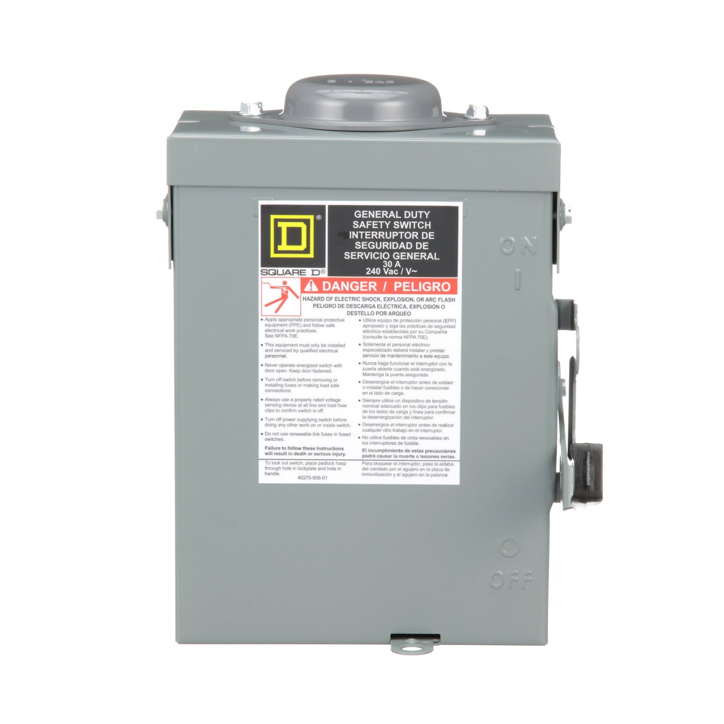 Square D D221NRB Disconnect Switch | 240V AC 30A 1 Phase 2 Pole Fusible NEMA 3R Series E
