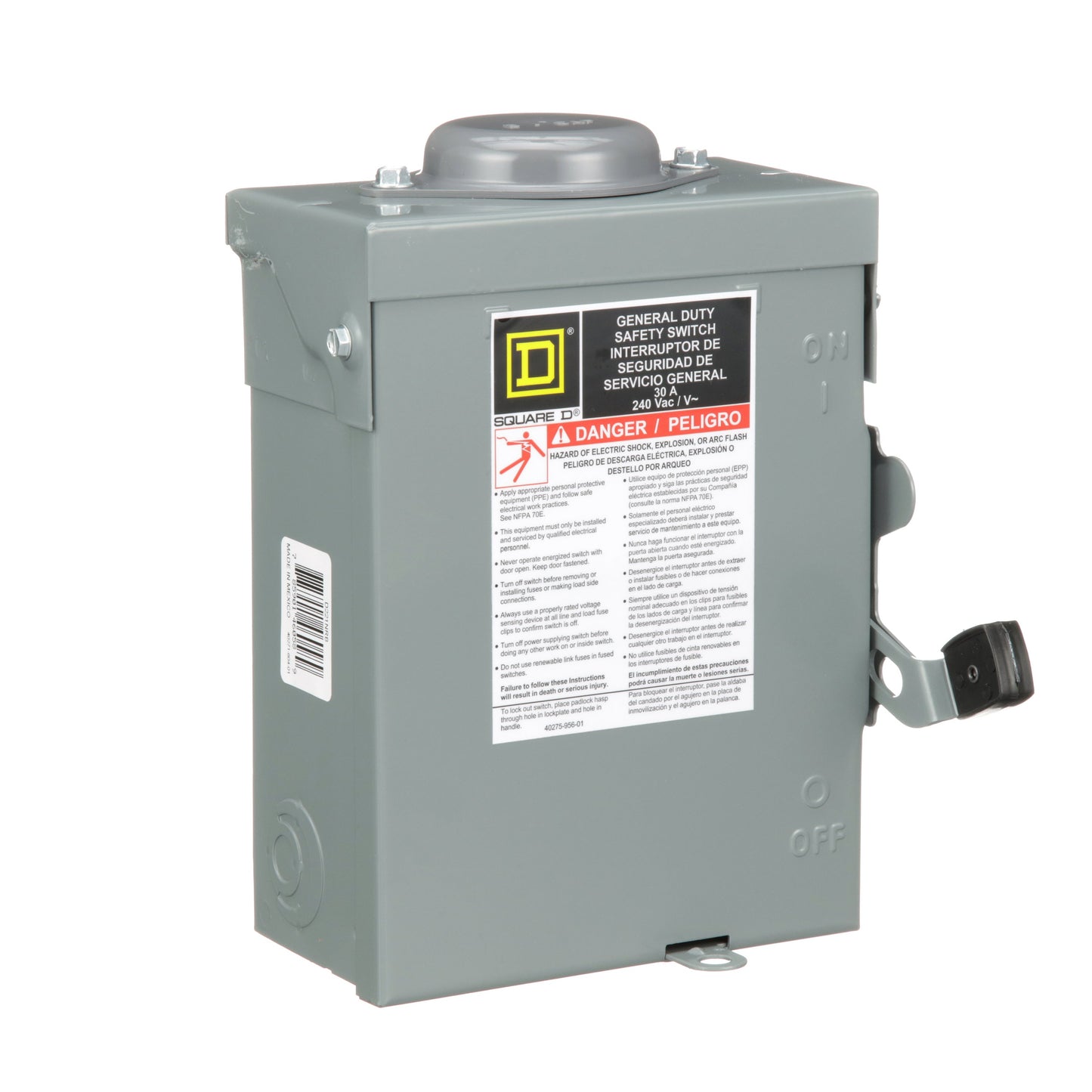 Square D D221NRB Disconnect Switch | 240V AC 30A 1 Phase 2 Pole Fusible NEMA 3R Series E