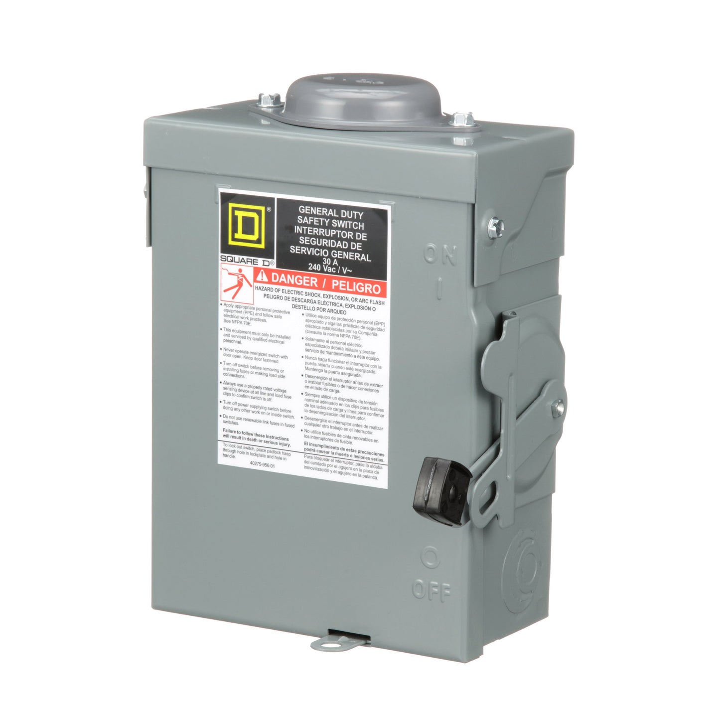 Square D D221NRB Disconnect Switch | 240V AC 30A 1 Phase 2 Pole Fusible NEMA 3R Series E