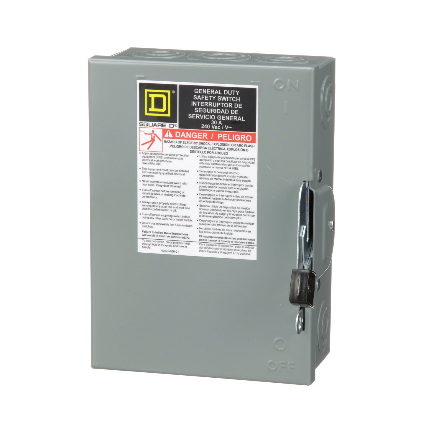 Square D D221N Disconnect Switch | 240V AC 30A 2P Fusible Series E