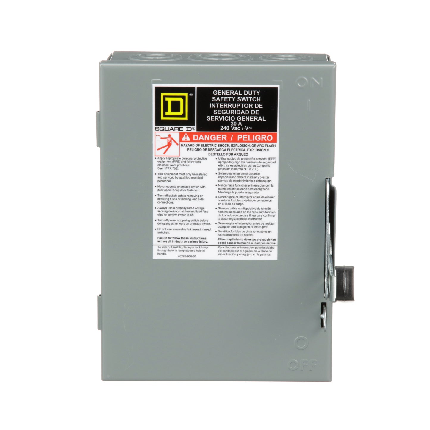 Square D D221N Disconnect Switch | 240V AC 30A 2P Fusible Series E