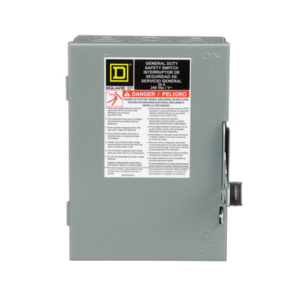 Square D D221N Disconnect Switch | 240V AC 30A 2P Fusible Series E