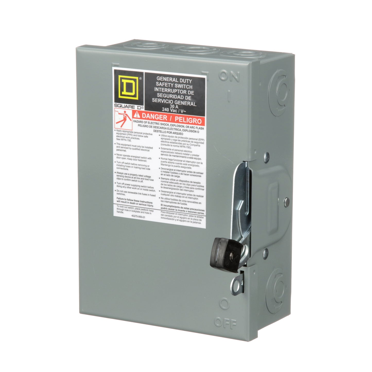 Square D D221N Disconnect Switch | 240V AC 30A 2P Fusible Series E