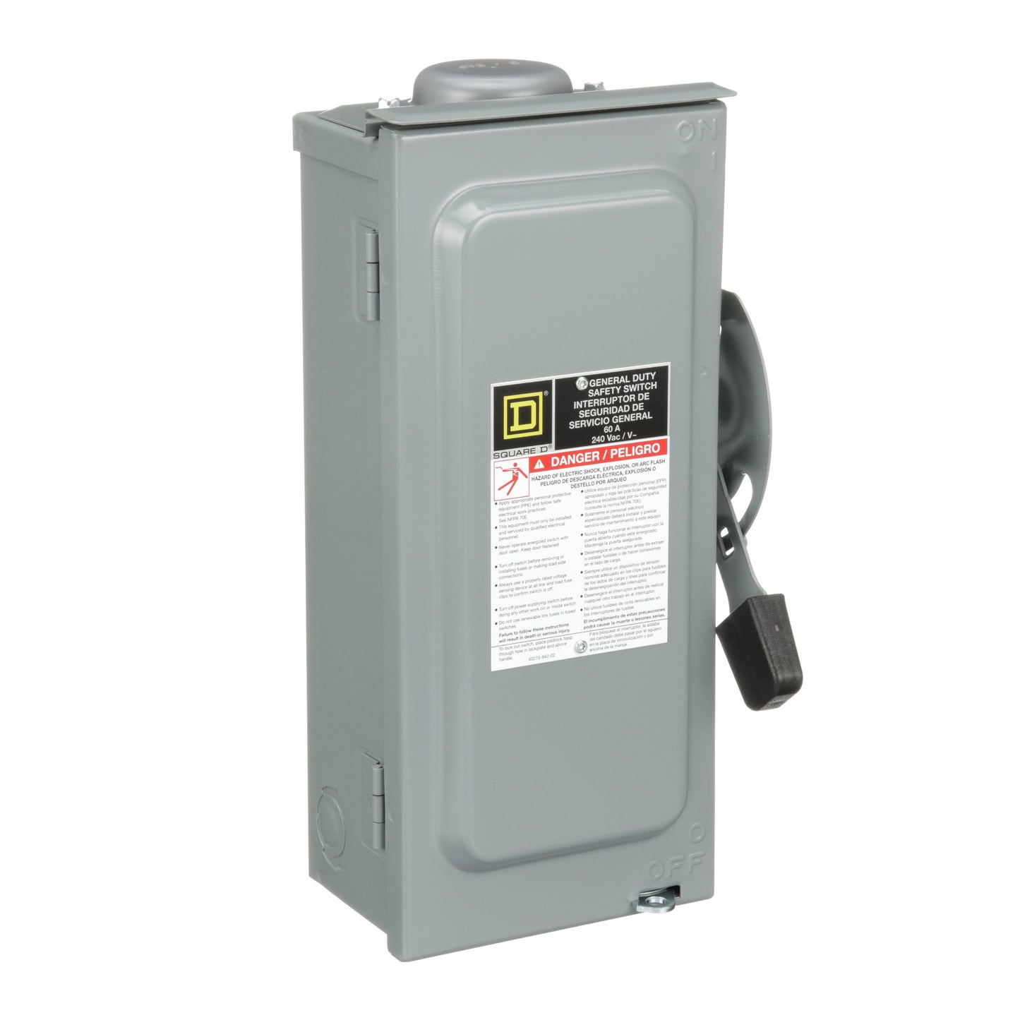 Square D D222NRB Disconnect Switch | 240V AC 60A 1 Phase 2 Pole Fusible NEMA 3R Series F