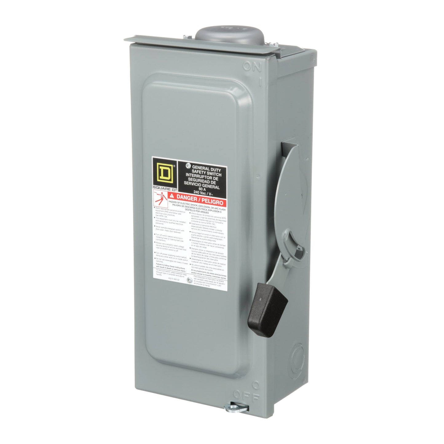 Square D D222NRB Disconnect Switch | 240V AC 60A 1 Phase 2 Pole Fusible NEMA 3R Series F