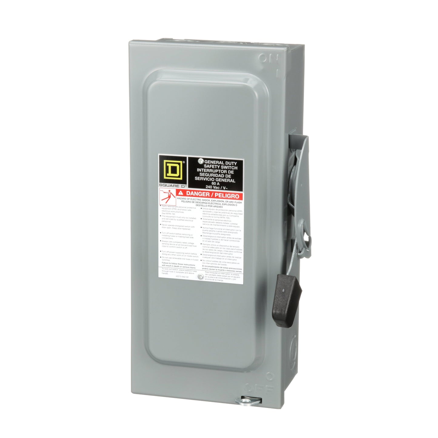 Square D D222N Disconnect Switch | 240V AC 60A 2P Fusible Series F