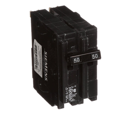 Siemens D250 Circuit Breaker | 240V 50A 2P 10kA Plug-In QD Series