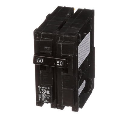 Siemens D250 Circuit Breaker | 240V 50A 2P 10kA Plug-In QD Series