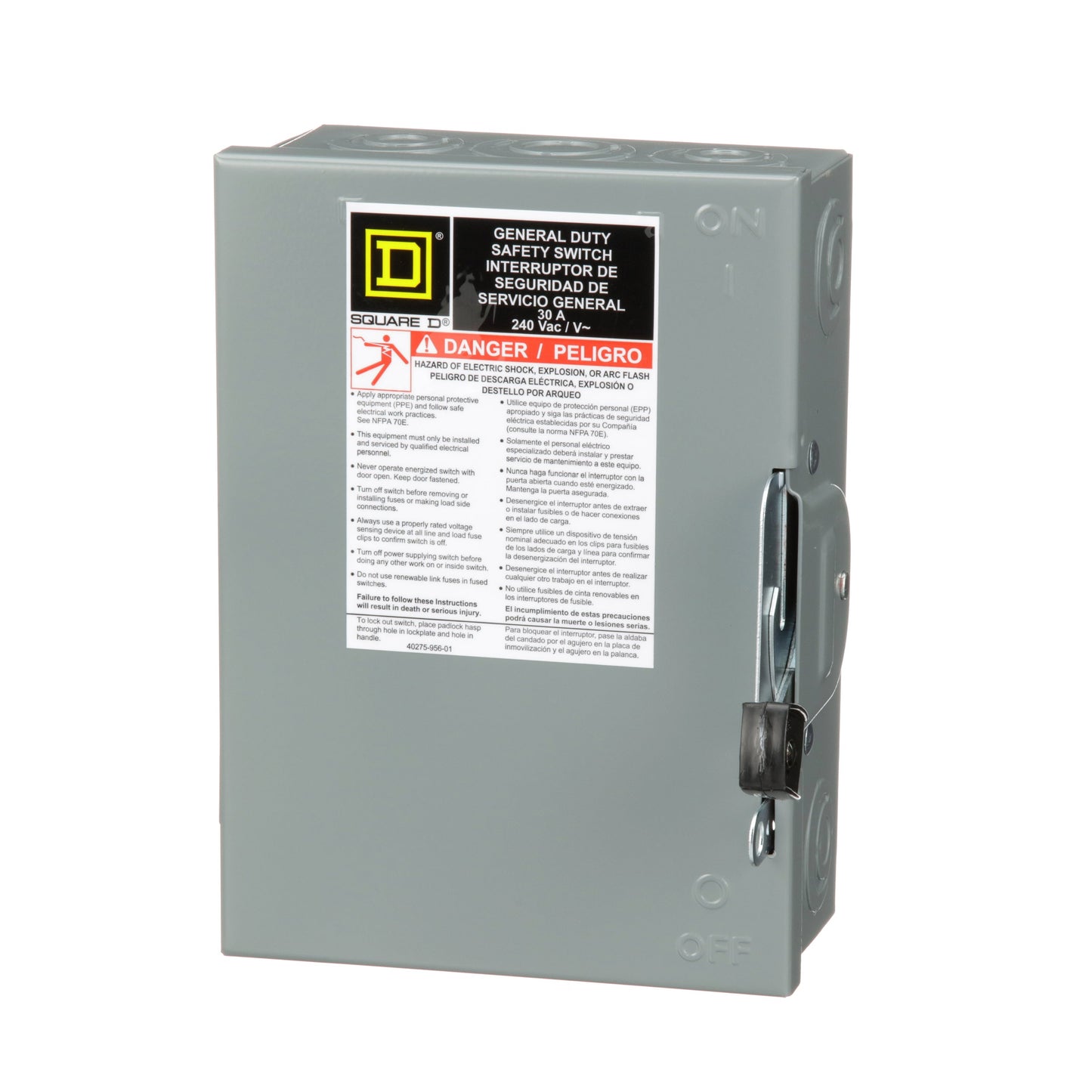 Square D D321N Disconnect Switch | 240V AC 30A 3P 3Pole Fusible Series E