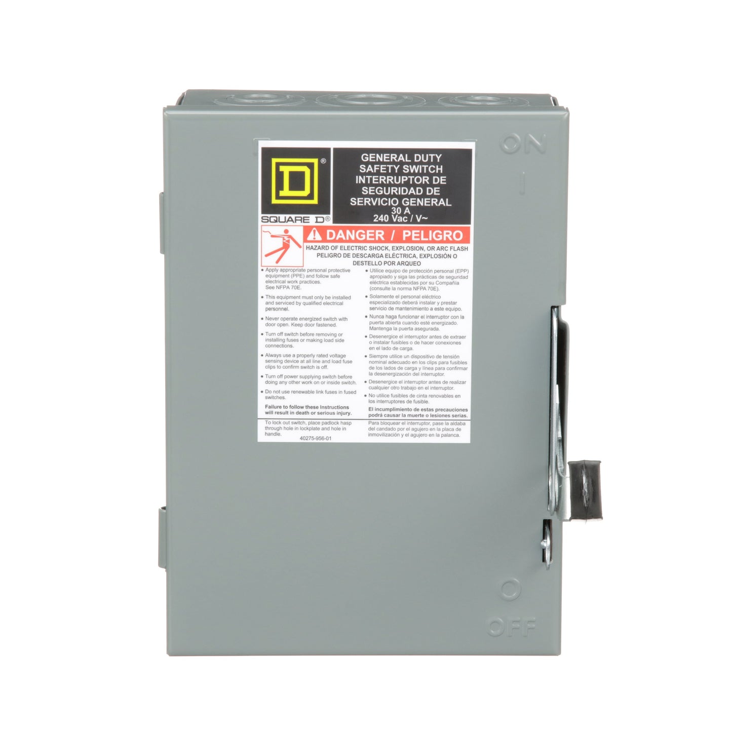 Square D D321N Disconnect Switch | 240V AC 30A 3P 3Pole Fusible Series E