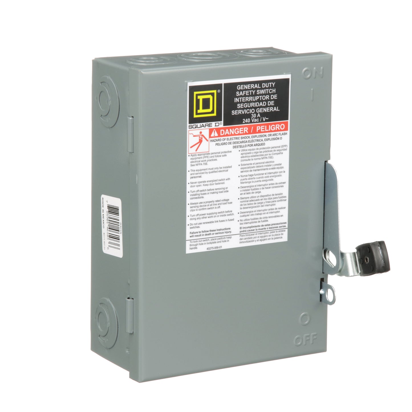 Square D D321N Disconnect Switch | 240V AC 30A 3P 3Pole Fusible Series E