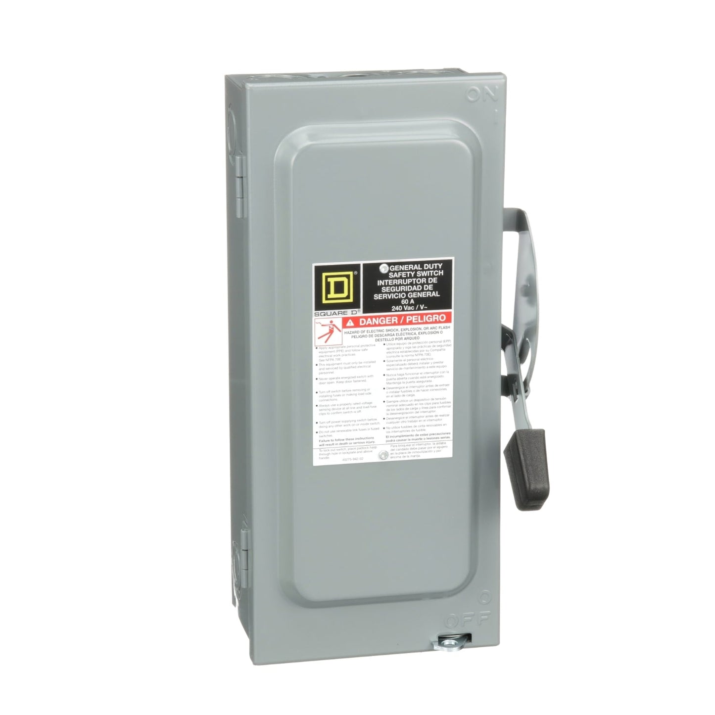 Square D D322N Disconnect Switch | 240V AC 60A 3P 3Pole Fusible Series F