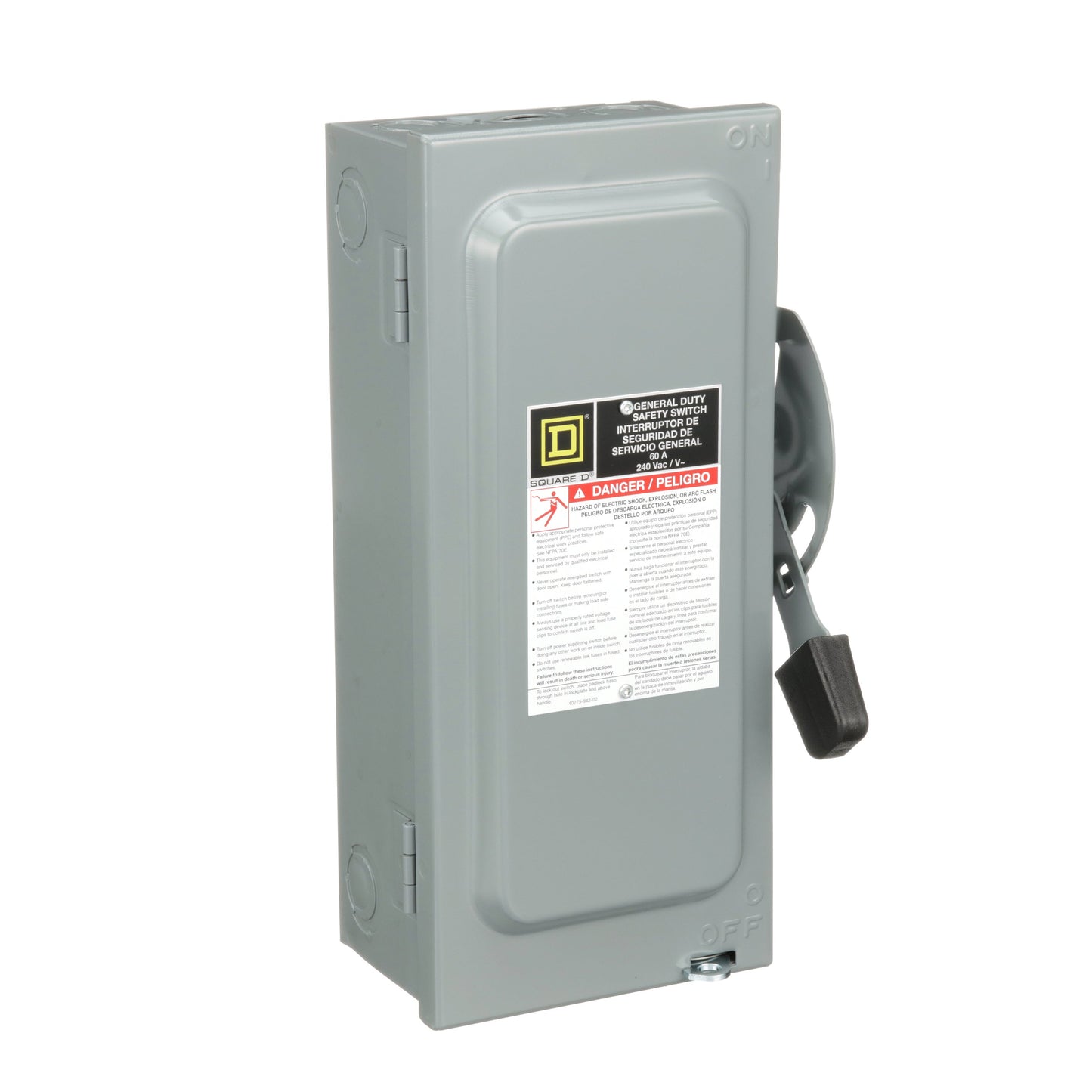 Square D D322N Disconnect Switch | 240V AC 60A 3P 3PH Fusible 100kA@240V Series F