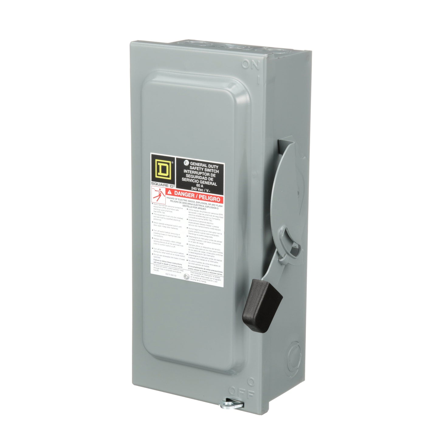 Square D D322N Disconnect Switch | 240V AC 60A 3P 3PH Fusible 100kA@240V Series F