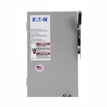Cutler Hammer DG221UGB Disconnect Switch | 240V 30A Non-Fusible 1 Phase 2 Pole DG Series