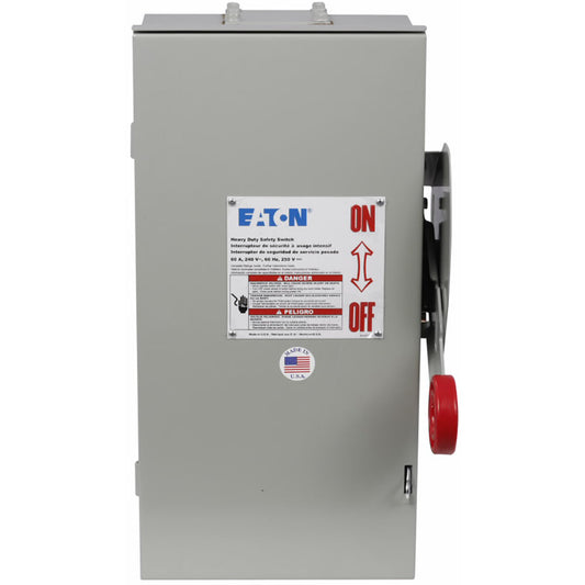 Eaton DH222NRK Disconnect Switch | 60A 3V 1PH 2P 100kA@240V Fusible NEMA 4X DH Series