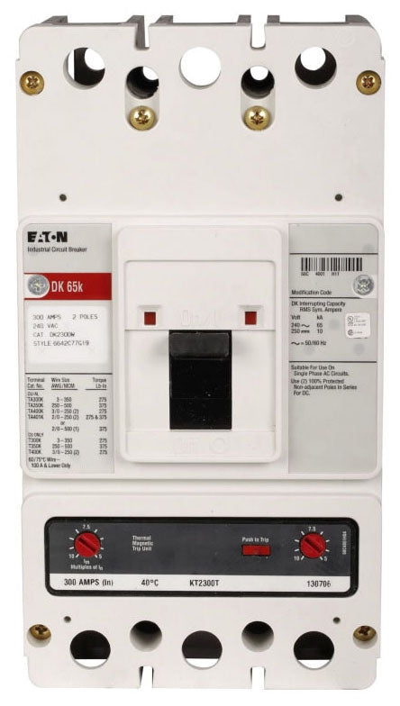 DK2300 - Westinghouse/ Eaton/ Cutler Hammer Feed-Thru 300 Amp 2 Pole Circuit Breaker - Essential Electric Supply