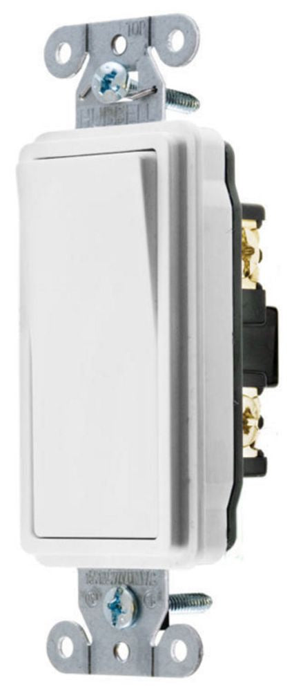 Hubbell DS120W Specification Grade Decorator Single Pole Switch 20A 120/277V