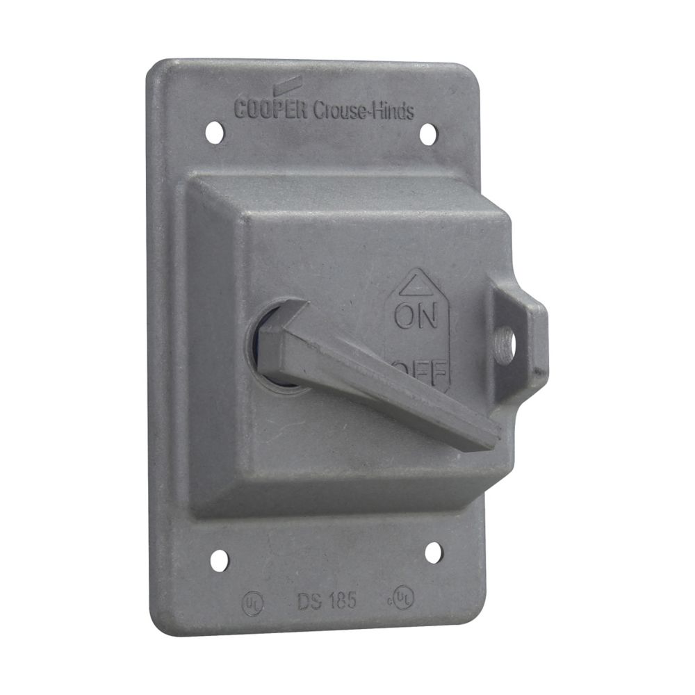 Crouse-Hinds DS185 Electrical box covers | Raintight Snap Switch Cover Single-Gang Aluminum DS Series