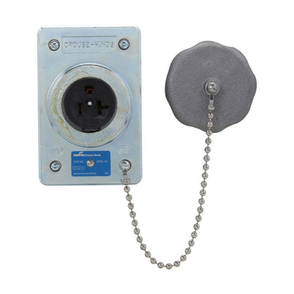 Crouse-Hinds DS222 Receptacle Housing 20A 125V 2-Wire 3-Pole DS Series