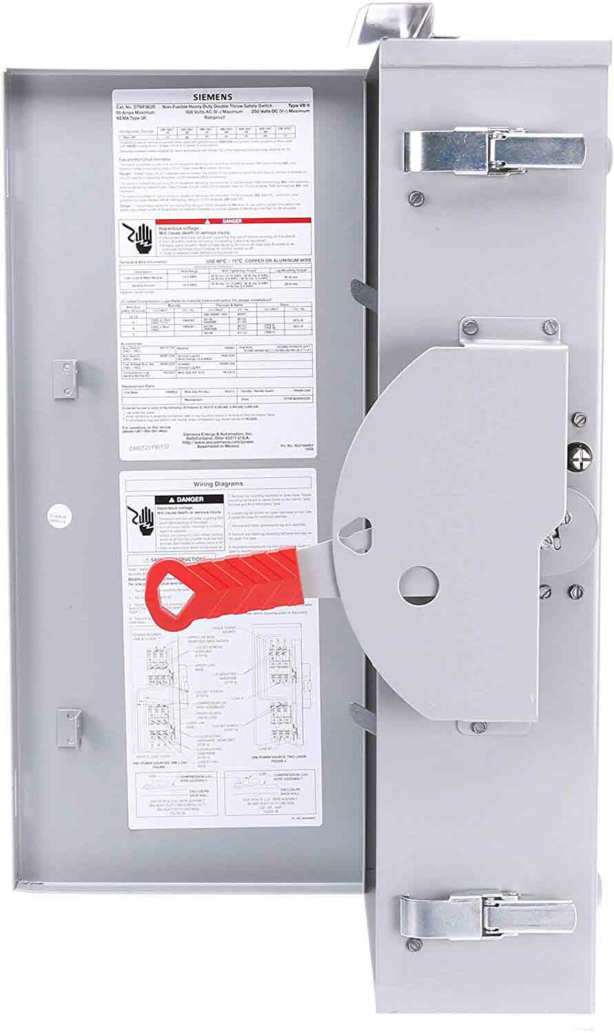 Siemens DTNF362R Disconnect 600VAC 60A 3P 3R Non-Fusible VBII Series