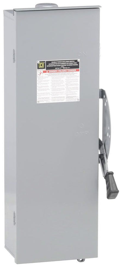 Square D DTU223RB Disconnect Switch | 240V AC/DC 100A Non-Fusible 2 Pole Series F