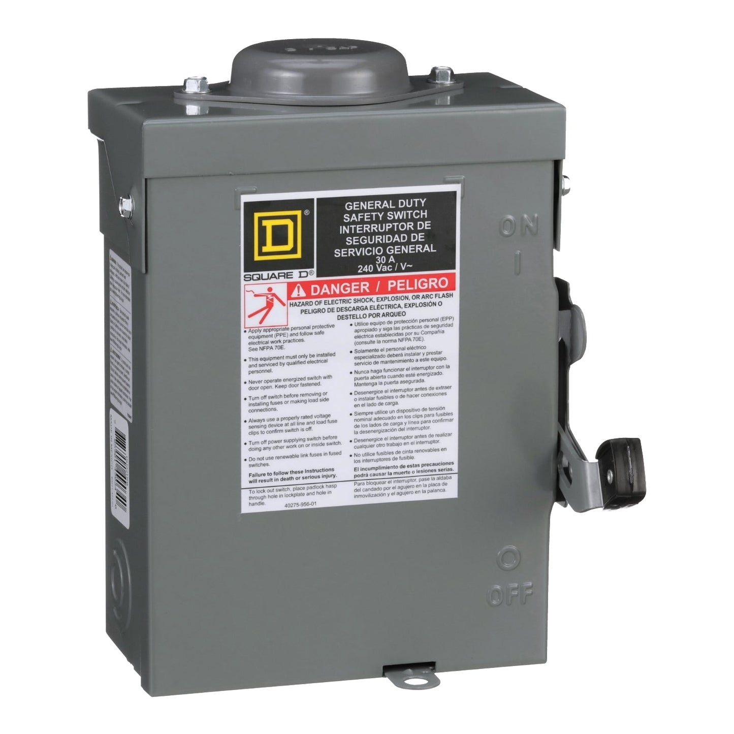 Square D DU221RBUP Disconnect Switch | 240V 30A 1 Phase 2 Pole 100kA@240V Series E