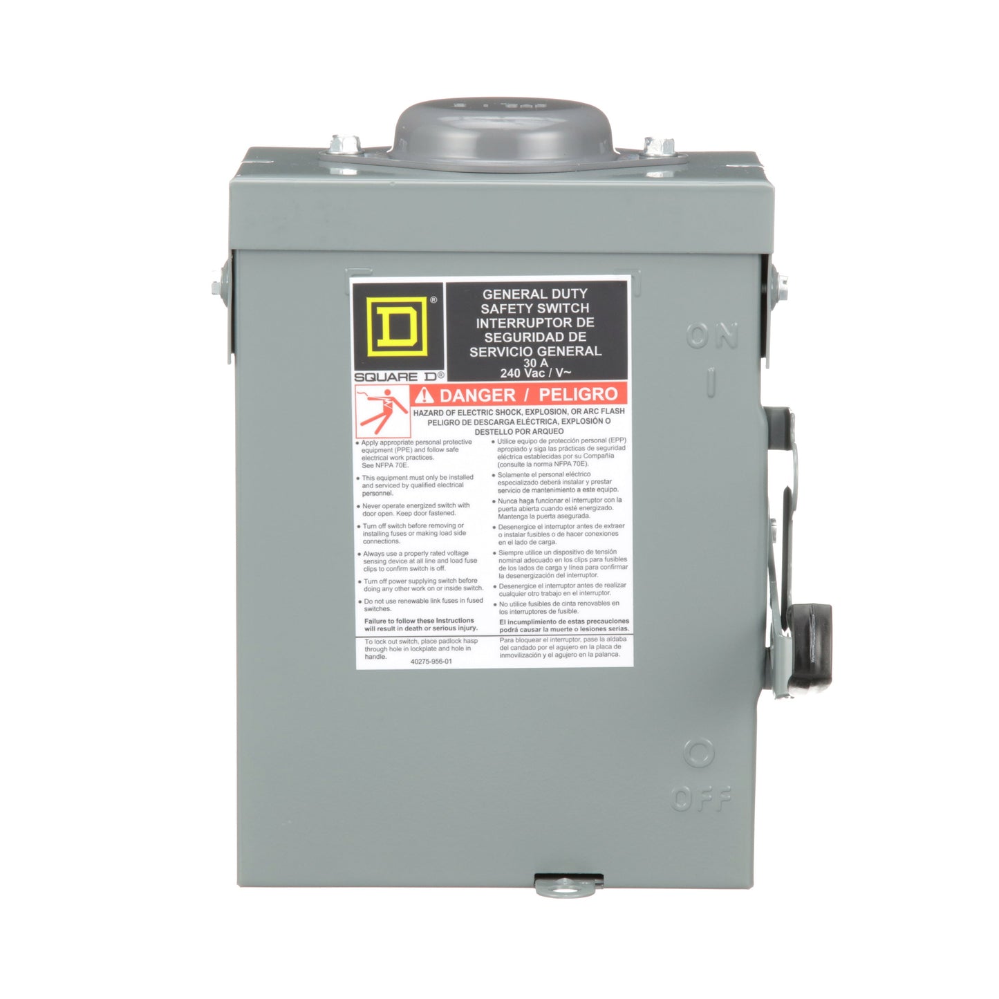 Square D DU221RB Disconnect Switch | 240V AC 30A 2P Non-Fusible Series E