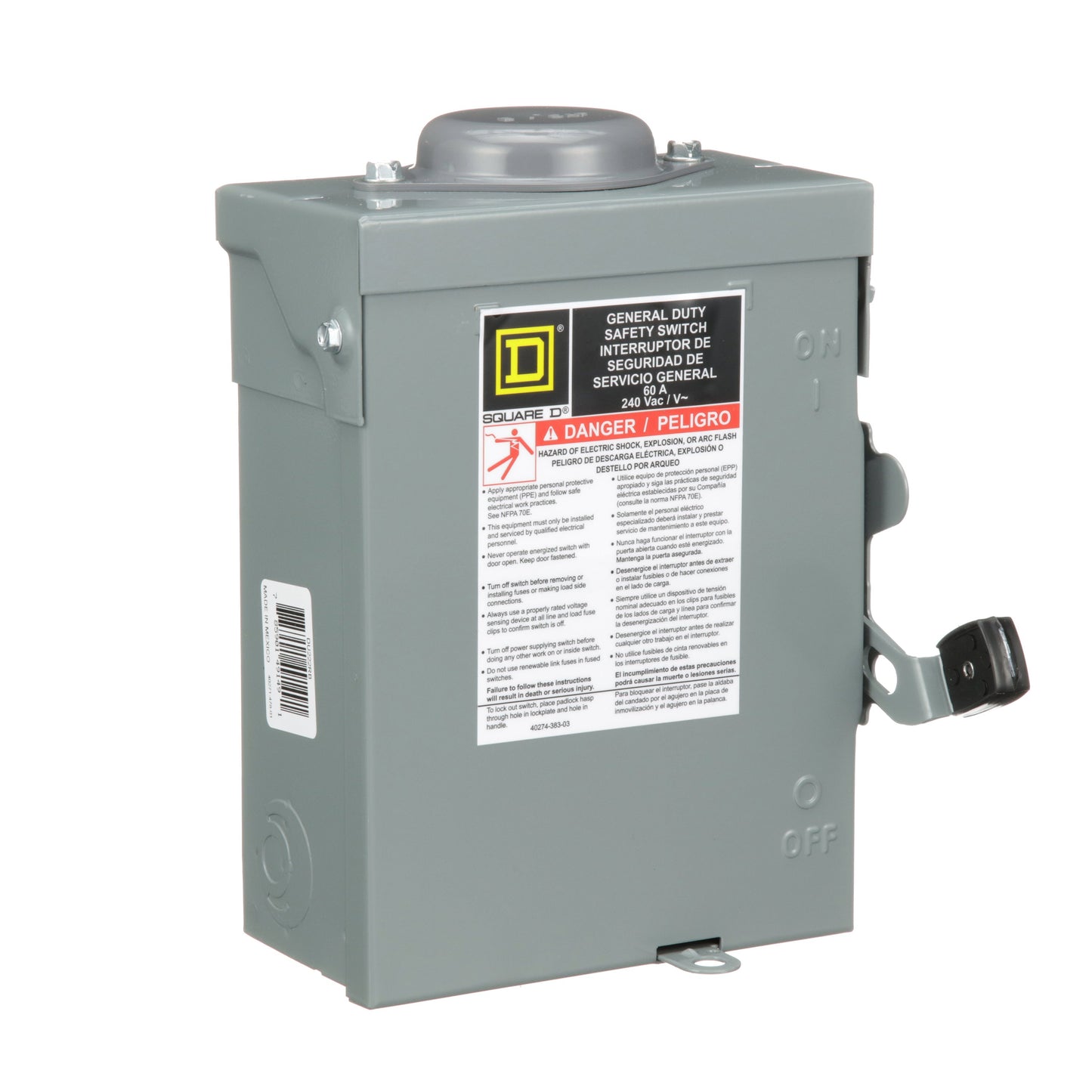 Square D DU222RB Disconnect Switch | 240V AC 60A Non-Fusible 100kA@240V Series E