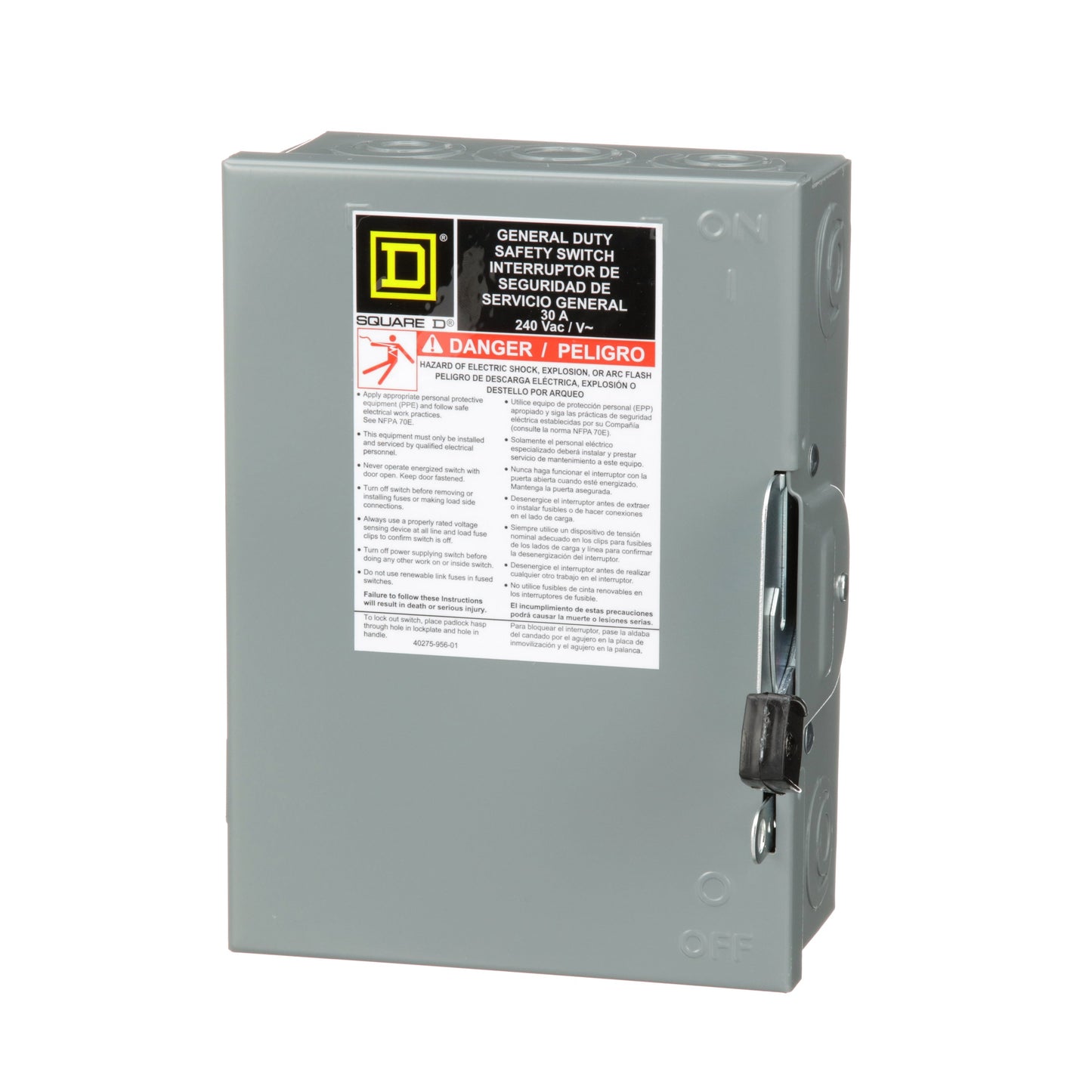 Square D DU321 Disconnect Switch | 240V AC 30A 3P 3Pole 100kA@240V Series E