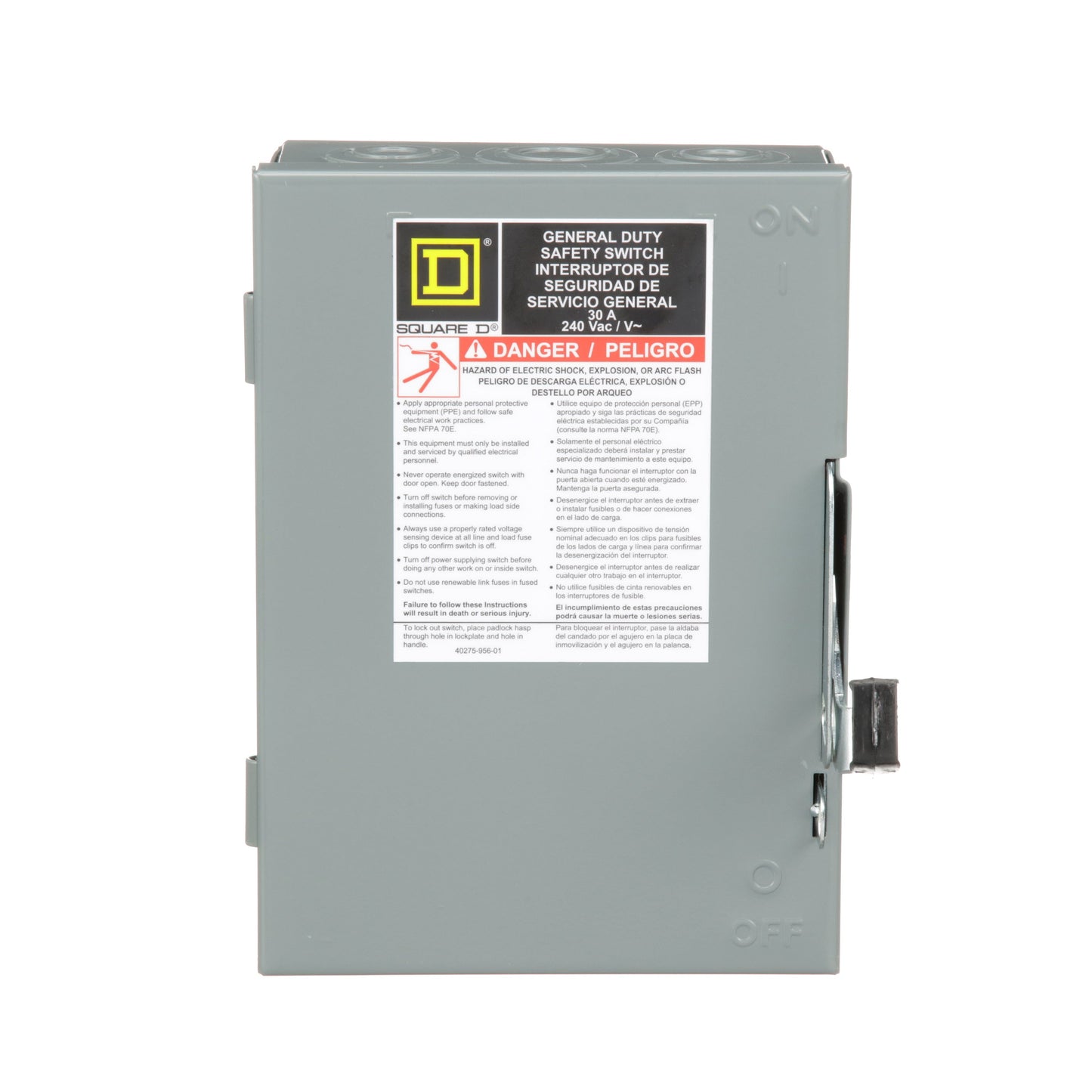 Square D DU321 Disconnect Switch | 240V AC 30A 3P 3Pole 100kA@240V Series E