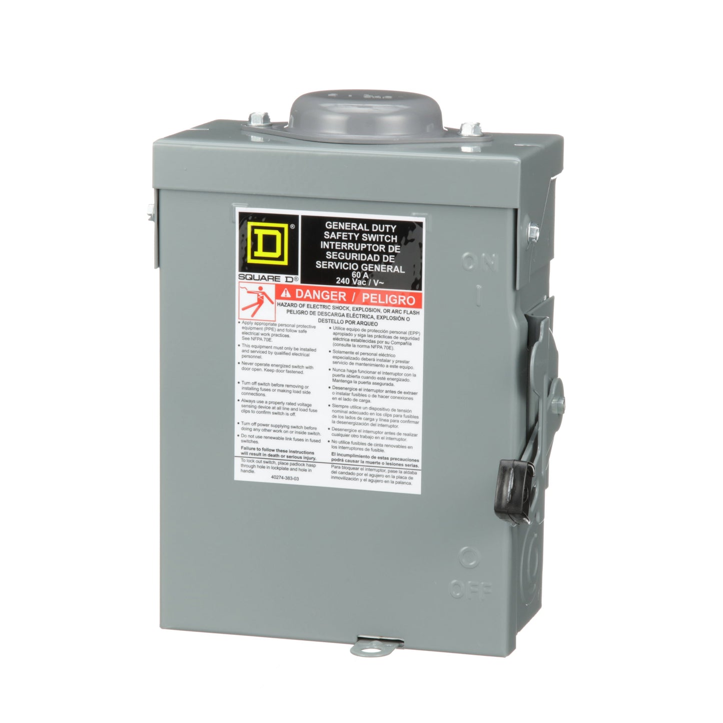 Square D DU322RB Disconnect Switch | 240V AC 60A 3P 3Pole Series E