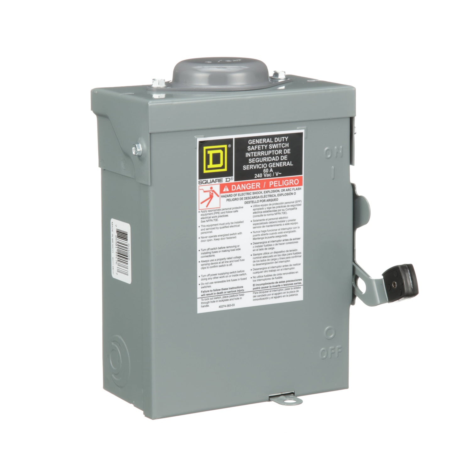 Square D DU322RB Disconnect Switch | 240V AC 60A 3P 3Pole Series E