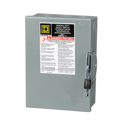 Square D DU322 Disconnect Switch | 240V AC 60A 3P 3Pole 100kA@240V Non-Fusible Series E