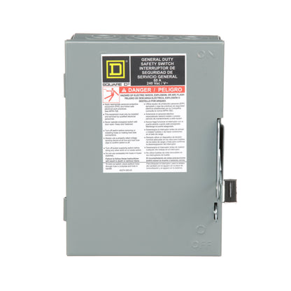 Square D DU322 Disconnect Switch | 240V AC 60A 3P 3Pole 100kA@240V Non-Fusible Series E