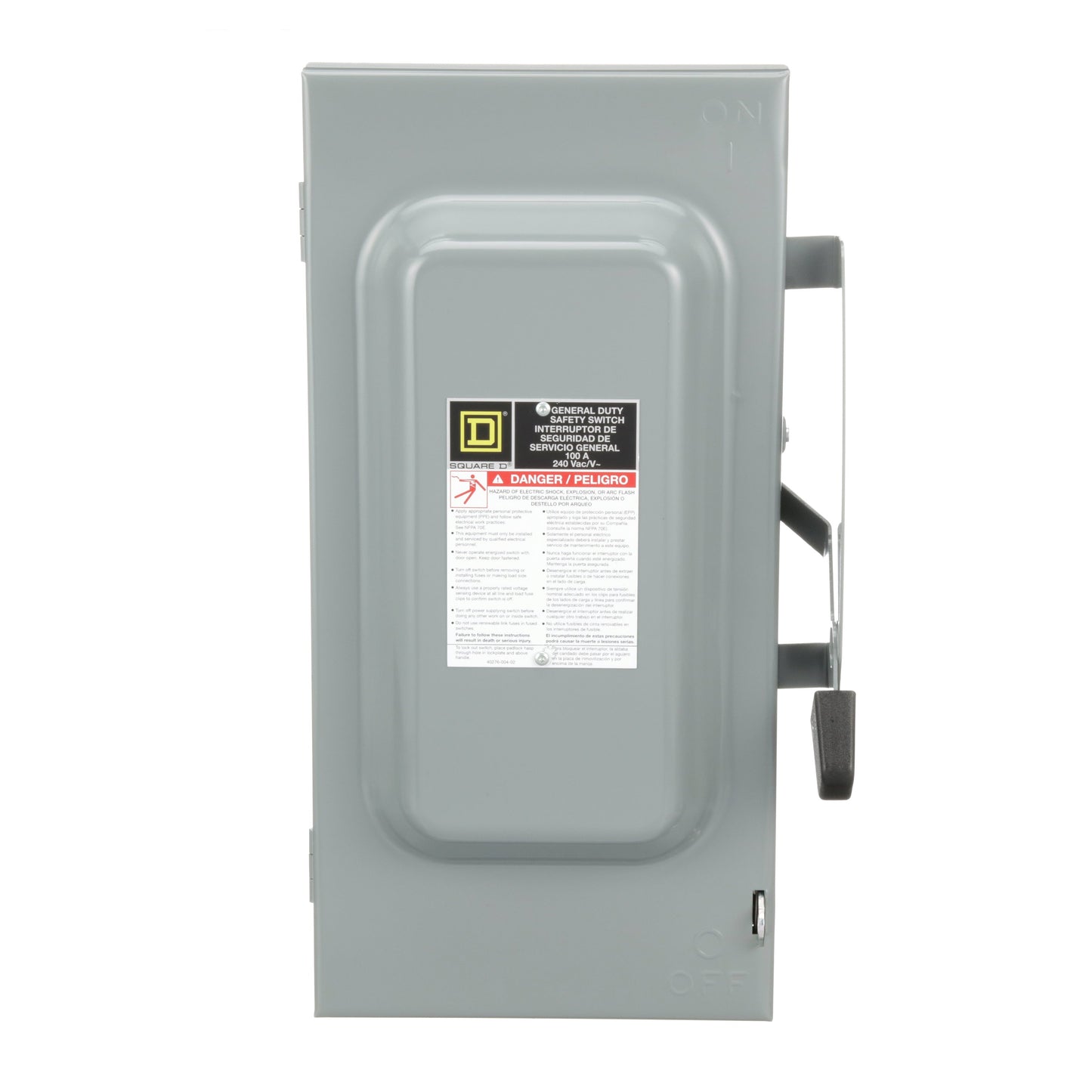 Square D DU323 Disconnect Switch | 240V AC 100A 3P 3Pole Non-Fusible 100kA@240V Series E