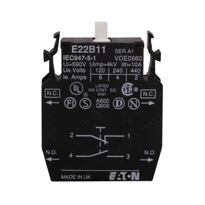Eaton E22B11 Motor Control Part And Accessory Contacts E22 Series