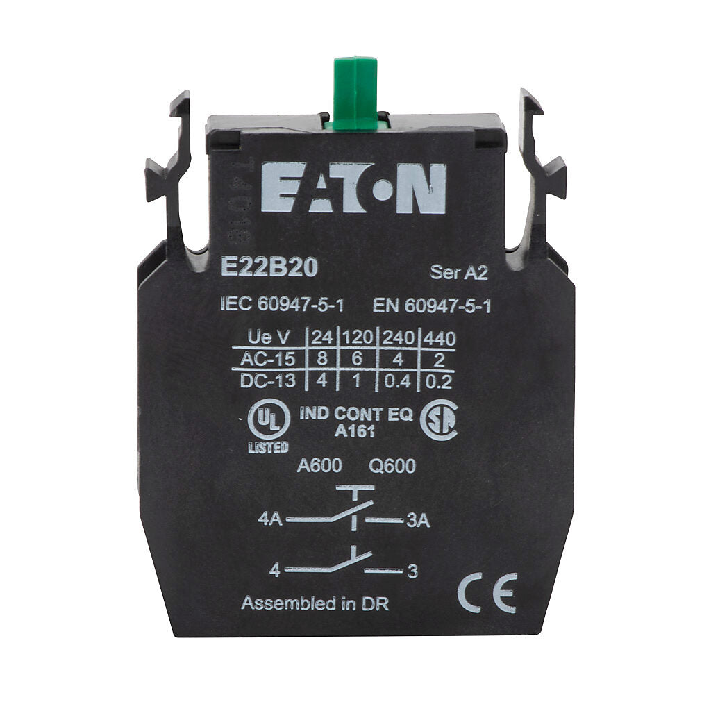 Cutler Hammer E22B20 Motor Control Contacts | Compatible Frames RD RDC CRD CRDC RGH RGC E2R E2RM