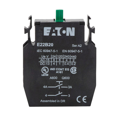 Cutler Hammer E22B20 Motor Control Contacts | Compatible Frames RD RDC CRD CRDC RGH RGC E2R E2RM