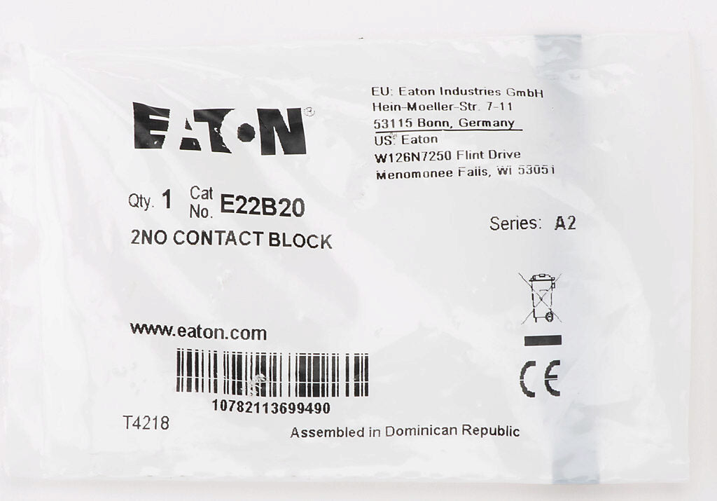 Cutler Hammer E22B20 Motor Control Contacts | Compatible Frames RD RDC CRD CRDC RGH RGC E2R E2RM